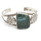 Silver bracelet with green stone